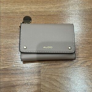 Aldo Beige Wallet with Gold Accents